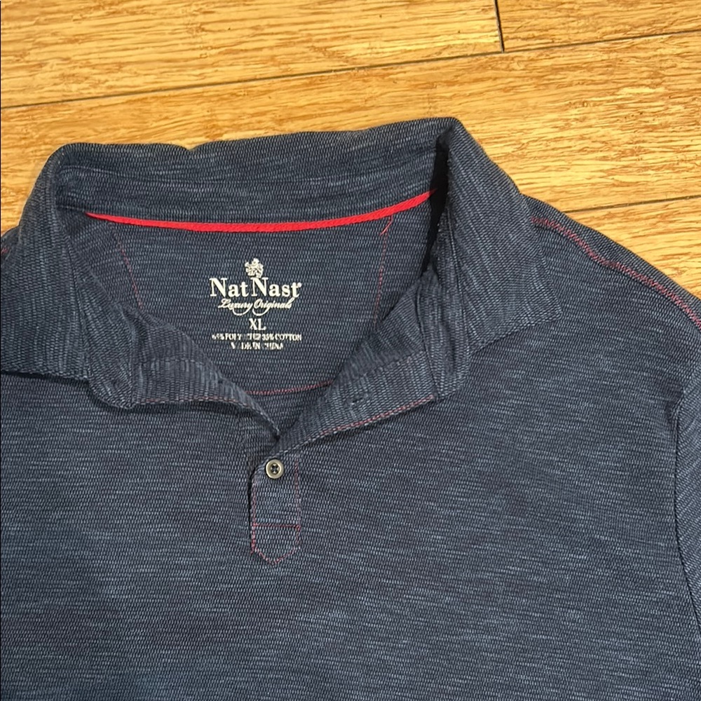 Nat Nast Blue Polo Shirt with Red Accents Cotton Blend XL - Picture 1 of 8